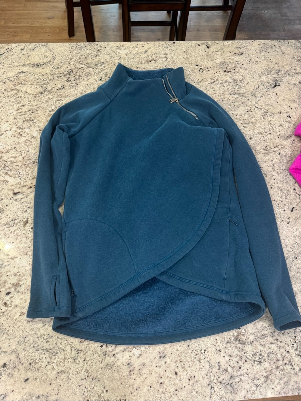 Athleta Deep Teal Fleece Pullover